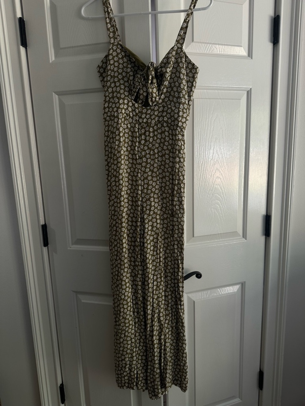 Madewell Olive Green Floral Tie-Front Romper